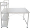 Bureau computertafel - industrieel modern - 3 opbergplanken - wit metaal hout - 120 cm