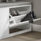 SoBuy FSR147-W - Schoenenbank - Witte Opbergbank met 2 Kleppen en Kussen - 105cm