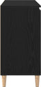 vidaXL - Dressoir - Zwart - Eiken - 101x35x60 - cm - Geengineerd - Hout
