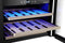 BODEGA43-18CR - Inbouw wijnkoelkast met compressor - 18 flessen - Geluidsarm 36dB - Blauwe ledverlichting - Zwart