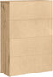 vidaXL - Boekenkast - 60x24x85 - cm - bewerkt - hout - artisanaal - eikenkleurig