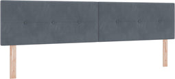vidaXL - Hoofdbord - met - knopen - - - donkergrijs - - - 200 - cm - - - velours