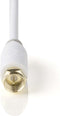 Nedis Satelliet- en Antennekabel - F-Male - F-Male - Verguld - 75 Ohm - Enkelvoudig Afgeschermd - 5.00 m - Rond - PVC - Wit - Polybag