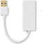 USB-A Adapter - USB 3.2 Gen 1 - USB-A Male - RJ45 Female - 1 Gbps - 0.20 m - Rond - Verguld / Vernikkeld - PVC - Wit - Polybag