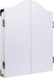 Longfield Darts - Houten cabinet - Dartbord 6 Steeltip pijlen Whiteboard + marker - Kleur Wit - Hout Fineer