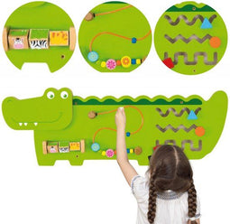 Viga Toys - Wandspeelbord Krokodil - 91 cm x 32 cm - Groen