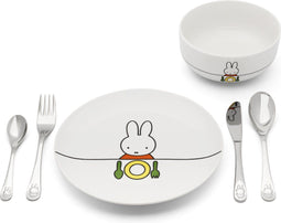 Zilverstad - Kinderservies nijntje 6-delig porselein/RVS 18/10
