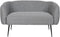 DKD Home Decor - Sofa - Handgemaakt Fluweel Scandi - Zwart Grijs 129 x 75 x 73 cm