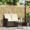 vidaXL - Tuinbank - 2-zits - met - kussens - & - tafel - poly - rattan - bruin