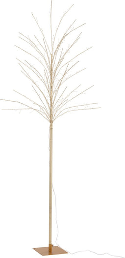 J-Line decoratie Kale Boom - metaal - goud - large - LED lichtjes