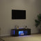 vidaXL - TV-meubel - met - LED-verlichting - - - Zwart - Eiken - - - 90x39x30 - cm - - - Geengineerd - Hout