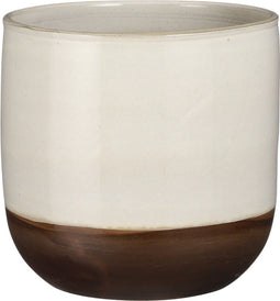 Mica Decorations Nora Bloempot - 25x25x24 cm - Terracotta - Wit