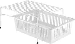 Metaltex - Dino - Gootsteenrek - Uitschuifbare Keuken Organizer - Wit - 33x45x20 cm