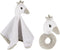 J-Line pluche Doudou + Rammelaar - polyester - wit/grijs/zilver