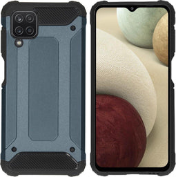iMoshion Hoesje Geschikt voor Samsung Galaxy A12 Hoesje - iMoshion Rugged Xtreme Backcover - Donkerblauw
