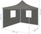 vidaXL - Partytent - met - 2 - zijwanden - inklapbaar - 2x2 - m - staal - antraciet