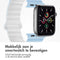 imoshion Siliconen magnetisch bandje - Geschikt voor Apple Watch 1, 2, 3, 4, 5, 6, 7, 8, 9, 10 (42 mm), SE - 38/40/41 mm - Blauw & Wit - One Size