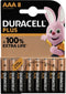 Duracell Alkaline Plus AAA Batterijen - 1.5 V - 1100 mAh - (8 stuks)