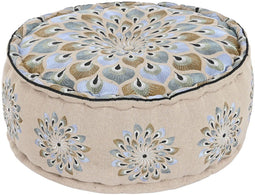 Poef DKD Home Decor Blauw Beige 60 x 60 x 27 cm