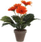 Mica Decorations Gerbera Kunstplant in Bloempot Stan - H35 x Ø30 cm - Oranje