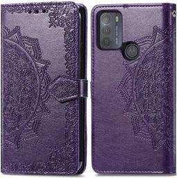 imoshion Hoesje Geschikt voor Motorola Moto G50 Hoesje Met Pasjeshouder - imoshion Mandala Bookcase - Paars
