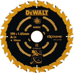 DeWalt DT10304-QZ - Cirkelzaagblad Extreme 190x30mm 24T - Kerf 1,65mm (1 stuk)