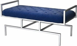 Kruk DKD Home Decor Blauw Polyester Staal (97 x 44 x 46 cm)