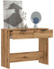 vidaXL - Wandtafel - 90x36x75 - cm - bewerkt - hout - artisanaal - eikenkleurig