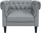 Fauteuil Chesterfield-stijl stof lichtgrijs