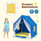 Kinderspeeltent - Sterverlichting - Wasbare Katoenen Mat - Donkerblauw 122 x 105 x 125 cm