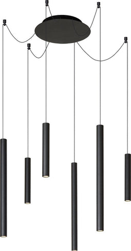 Lucide LORENZ - Hanglamp - Ø 120 cm - Dimbaar LED 6x4W 3000K - Zwart