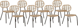 PRATELLO - Tuinstoel set van 8 - Naturel - PE rotan