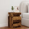 vidaXL - Nachtkastje - met - LED - 35x39x55 - cm - bewerkt - hout - oud - houtkleurig