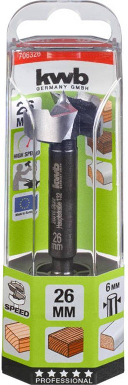 Kwb 706326 - Forstnerboor 26 mm - Gepatenteerd precisie-kartelmes - Blank