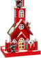 Kerstversiering Rood Hout Huis 17 x 18 x 56 cm