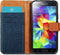 iMoshion Hoesje Geschikt voor Samsung Galaxy S5 Plus / S5 Neo / S5 Hoesje Met Pasjeshouder - iMoshion Luxe Canvas Bookcase - Donkerblauw