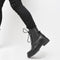PS Poelman Mink - Veterboots - Tumbled leer - Zwart - Maat 42
