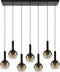 Lucide MARIUS - Hanglamp - 7xE27 - Verstelbaar - Zwart
