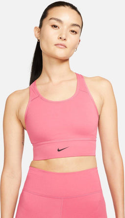Nike Dri-FIT Swoosh - Sportbeha Dames - Medium ondersteuning - Roze - Wit