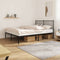 vidaXL - Bedframe - met - hoofdbord - metaal - zwart - 135x190 - cm