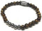 FRANK 1967 7FB 0253 - Armband - Kralen - Tijgeroog - Metaal - 20cm - 6mm - Zilverkleurig - Bruin