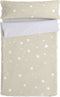 Gewatteerd beddengoed met ritssluiting HappyFriday Basic Little Star Beige 105 x 200 cm