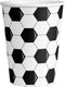Papieren drinkbekers | 8 stuks | Kleur: Zwart Wit | Thema: Voetbal