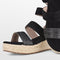 POSH by Poelman LONA - Dames Sandalen - Gespsluiting met dierenprint - Zwart