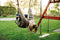 Small Foot - Houten Trapezeschommel met Gymnastiekringen Black Line