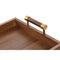 Snackdienblad Home ESPRIT Gouden Natuurlijk Metaal Acacia 39 x 26,5 x 8 cm