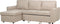 NESNA - Hoekslaapbank - Beige - Rechterzijde - 228 cm - Polyester
