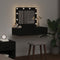 vidaXL - Wandgemonteerde - Make-up - Tafel - met - LED-verlichting - in - Zwart - Eiken