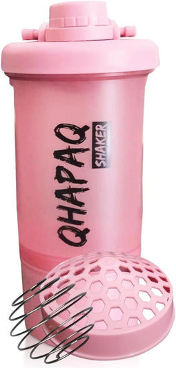 Shaker Proteineshaker, 500 ml met poedervak, schroefdeksel, BPA-vrij, lekvrij, fitnessstudio, mixbek