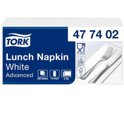 Tork - Lunchservet advanced achtstevouw wit